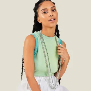 Accessorize London Women's Turquoise Layered Beaded Necklace