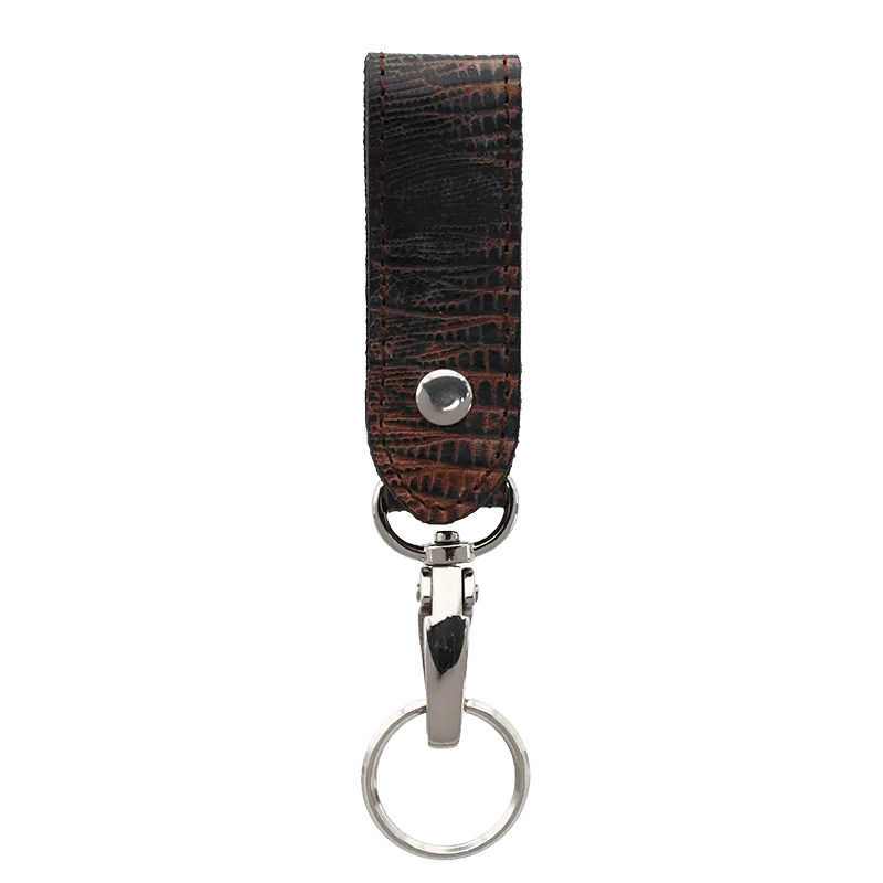 Ariat M&F Brown Lizard Print Keyring