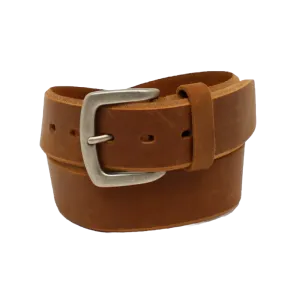Ariat Men's Beveled Edge Embroidered Logo Brown Leather Belt
