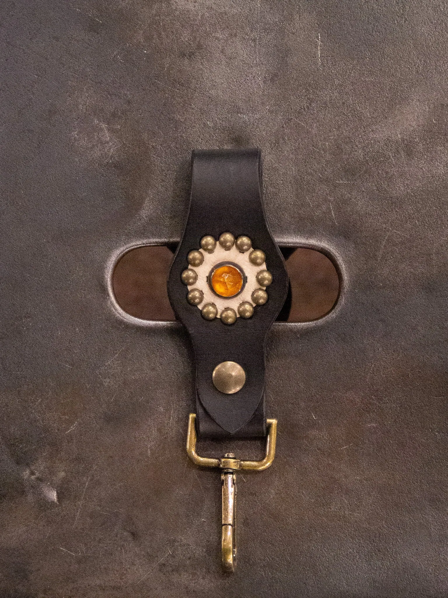 Bandit Golden Belts, Jewelled Keychain, Black/ Brass
