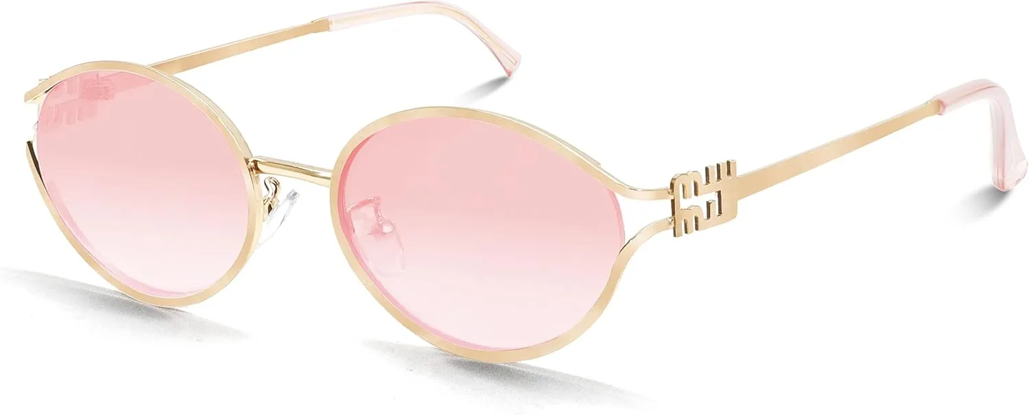 BOTEN Retro Oval Sunglasses for Women Men 2025 Trendy Small Round Sun Glasses Gold Metal Fashion Shades Cute Chic Sunnies