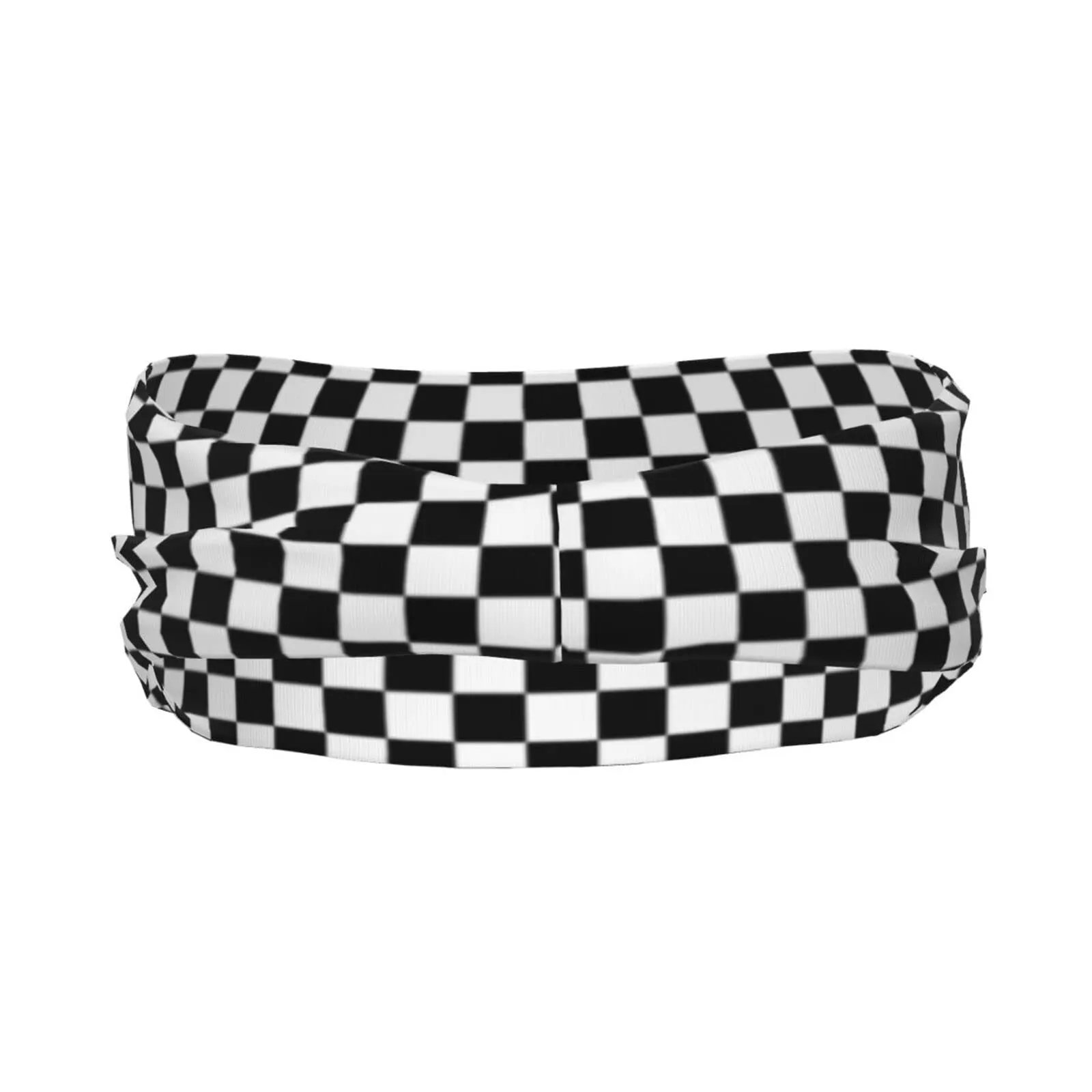 Checkerboard Black and White Plaid Headband Sports Sweatbands Unisex Mens Womens Hair Band No Slip with Moisture Wicking Yoga Workout Running