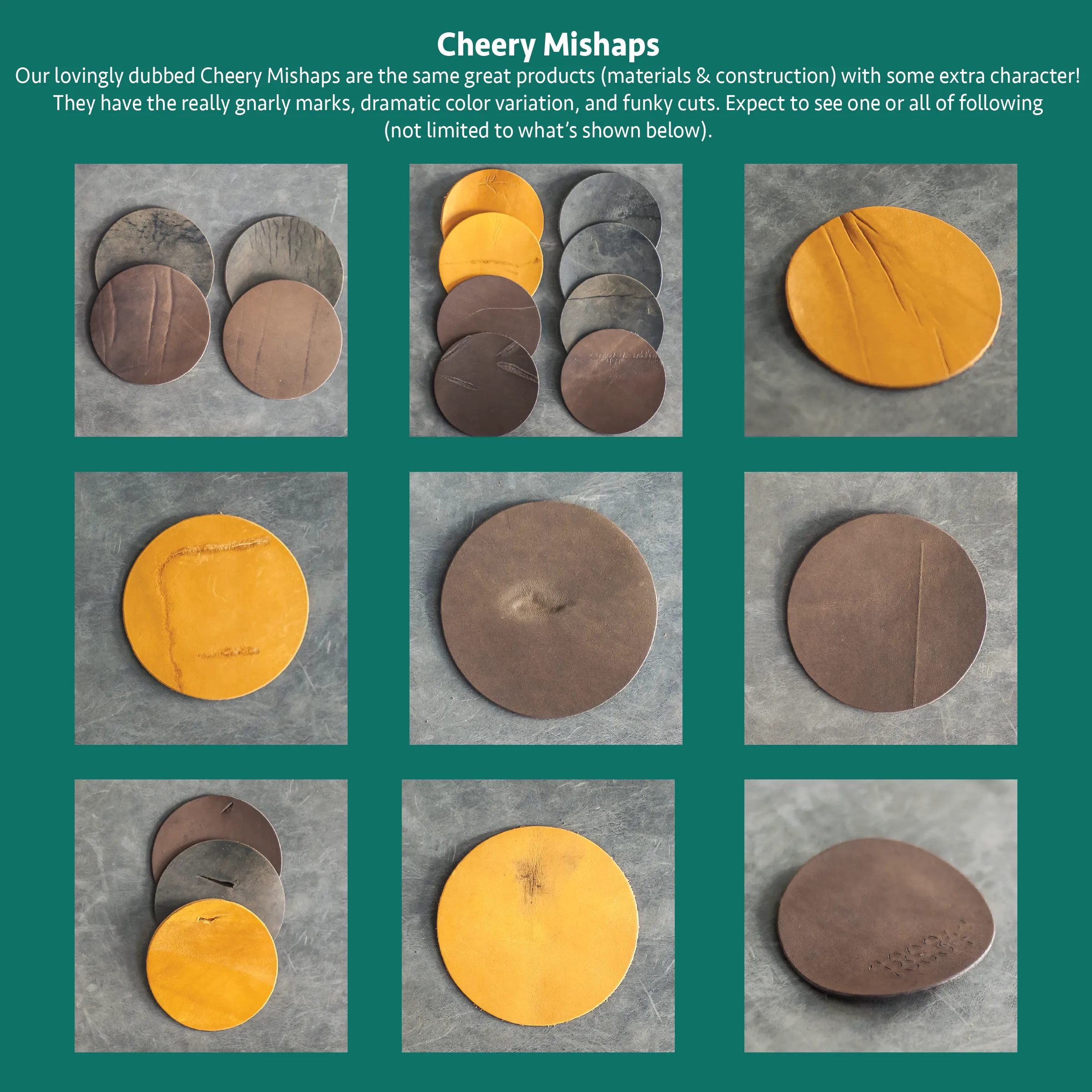 Cheery Mishaps - Flag Shape Leather Keychain