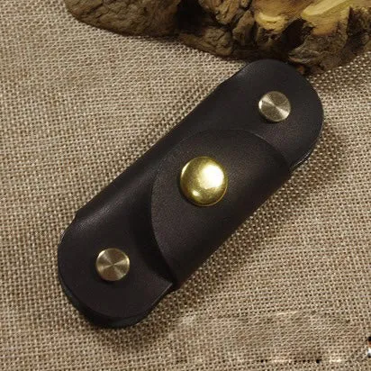 Coffee Handmade Mens Leather Keyholders Cool KeyChains Key Holders KeyRing for Men