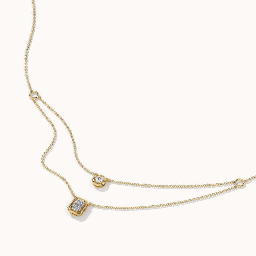 Double Layered Solitaire Necklace