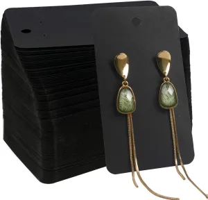 Earring Card Holder Earring Display Cards Hanging Earring, Kraft Paper Tags, 256 Pack, 3.5 x 2 Inches (Black)