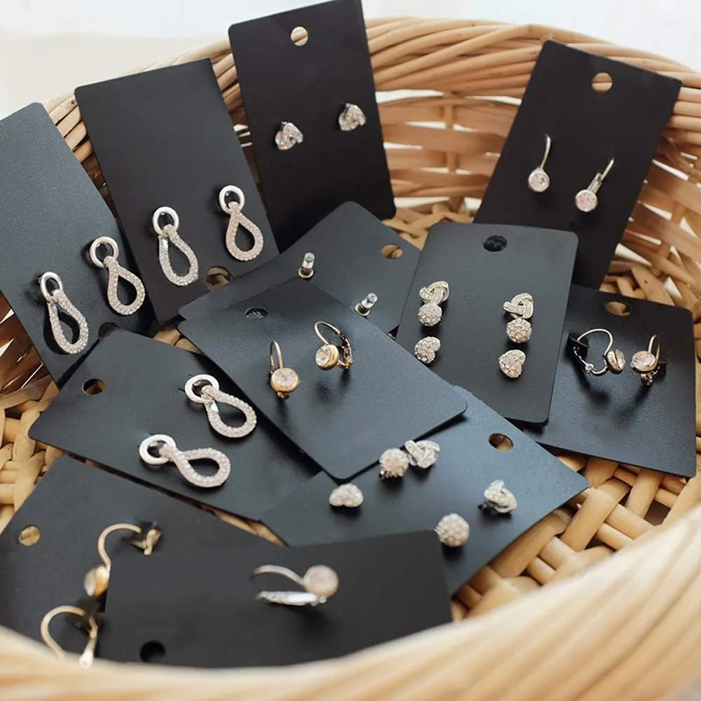 Earring Card Holder Earring Display Cards Hanging Earring, Kraft Paper Tags, 256 Pack, 3.5 x 2 Inches (Black)