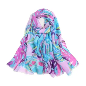 Elegant Colour Block Summer Scarf | Pink