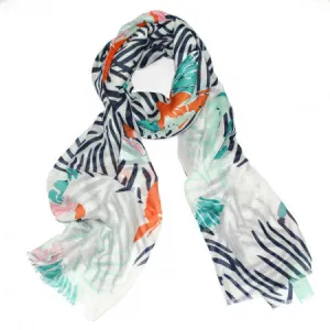 Evita Tropical Scarf | White