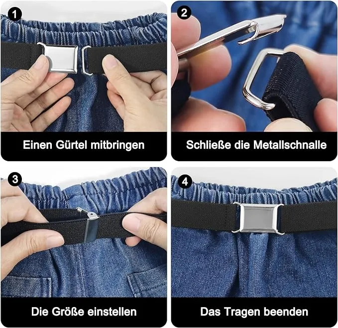 Furuising 5PCS Elastic Kids Belt, Adjustable Kids Belts with Flat Square Buckle, Stretch Toddler Belt for 2-15 Years Boys Girls School Trousers