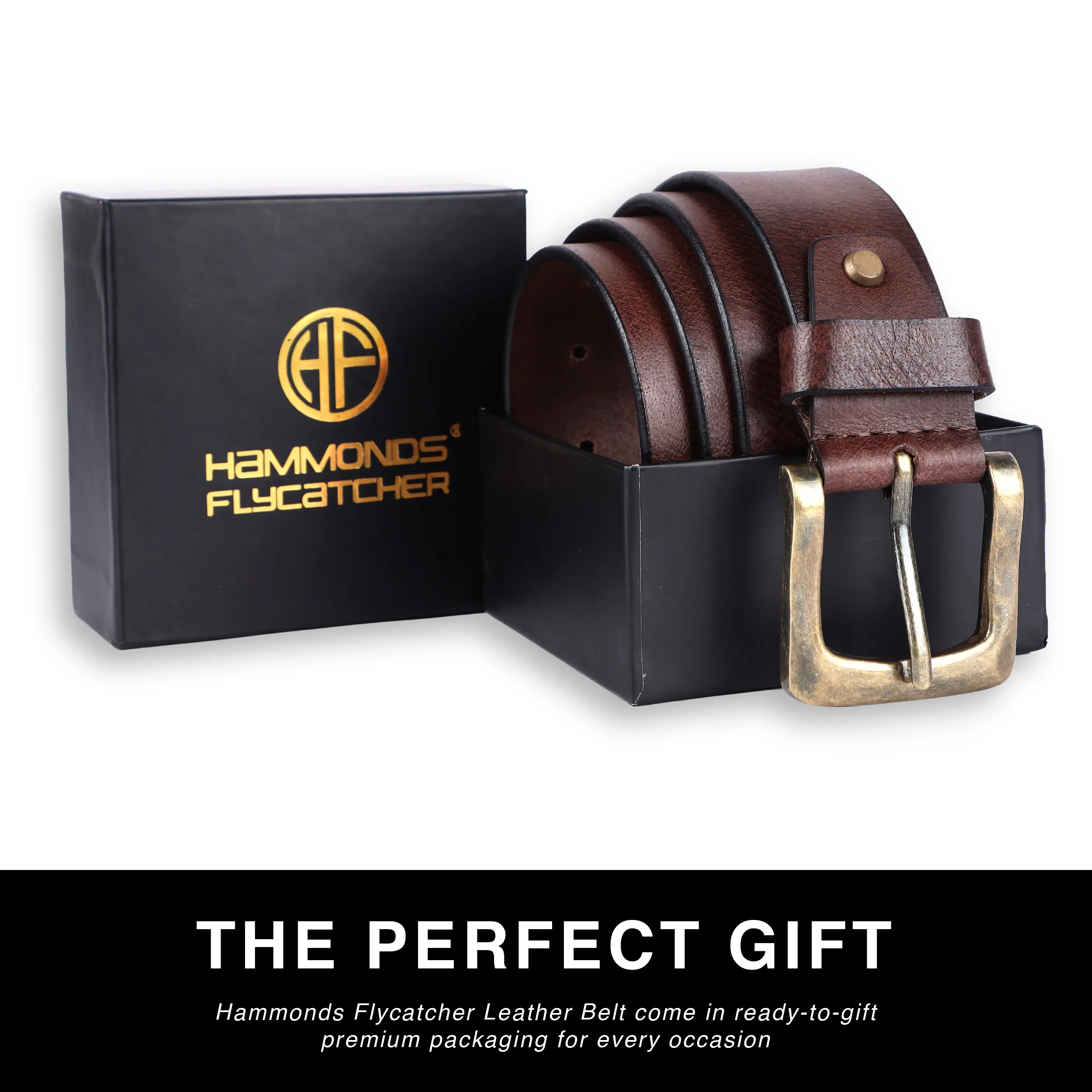 Genuine Leather Belt for Men - Waist Belt Ideal for Casual, Formal - Fits Waist 28-46 Inch