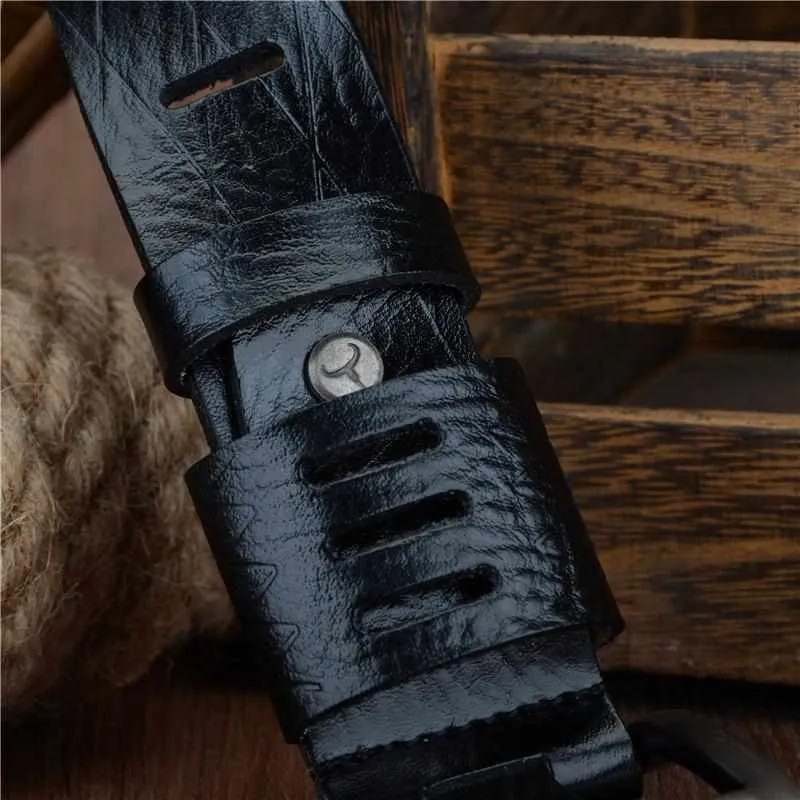 Genuine Luxury Leather Men Belts - Pin Buckle BIG SIZE 100-130cm 3.8 width