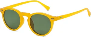 Gleyemor Vintage Polarized Sunglasses for Men Round Sunglasses UV400 Protection Retro Hand-crafted Acetate Frame
