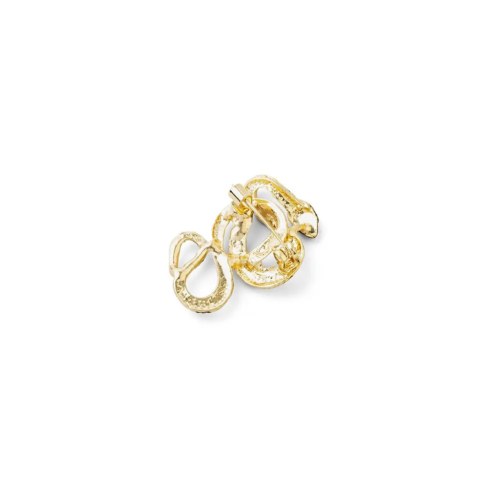 Golden Black Snake Designer Brooch