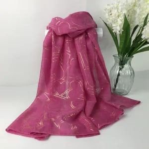 Heart Foil Scarf | Hot Pink