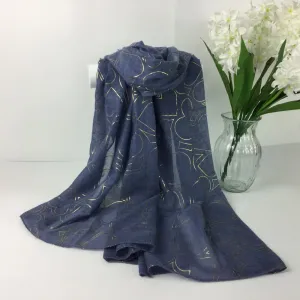 Heart Foil Scarf | Navy