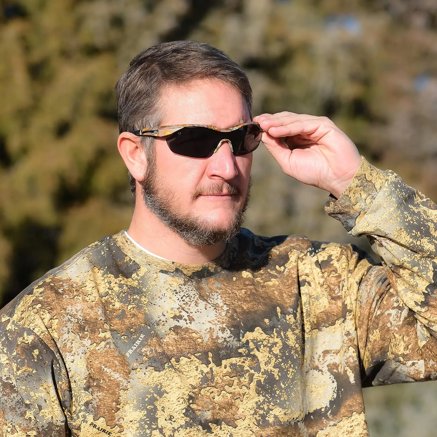 Hornz Polarized Sunglasses Men Camouflage Wrap Around Sport Frame Lightweight