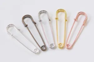 Iron Safety Pins Kilt Pins Broochs 11x45mm Set of 10