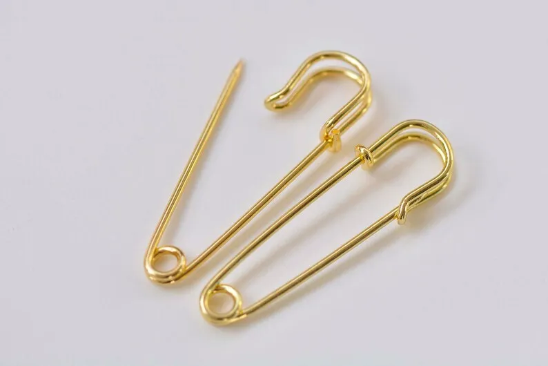 Iron Safety Pins Kilt Pins Broochs 11x45mm Set of 10