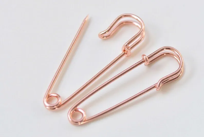Iron Safety Pins Kilt Pins Broochs 11x45mm Set of 10