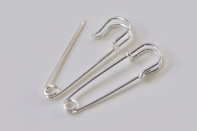Iron Safety Pins Kilt Pins Broochs 11x45mm Set of 10