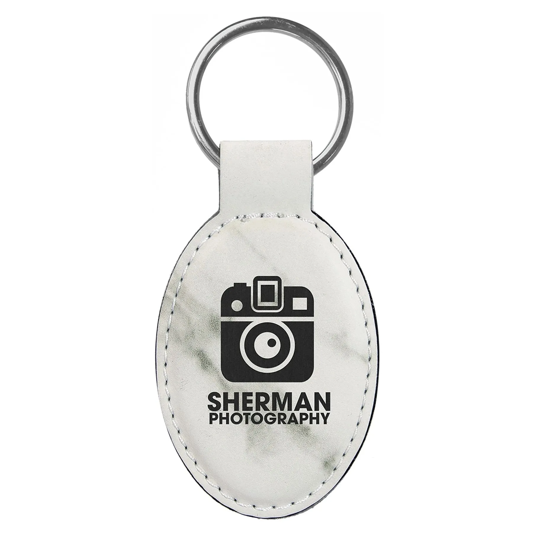 Keychain - Oval Leatherette