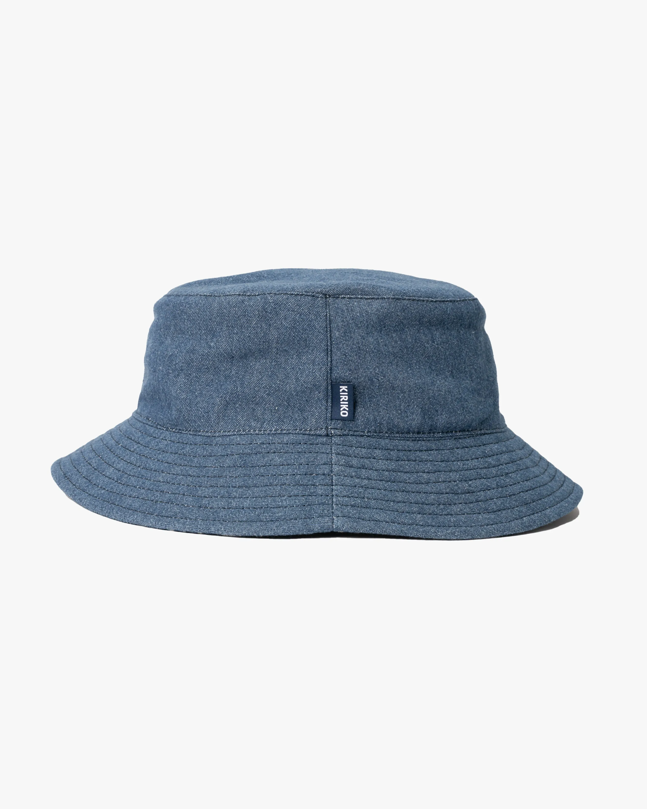 Kiriko Original Indigo Bucket Hat, Reversible, Indigo Tsubaki Denim