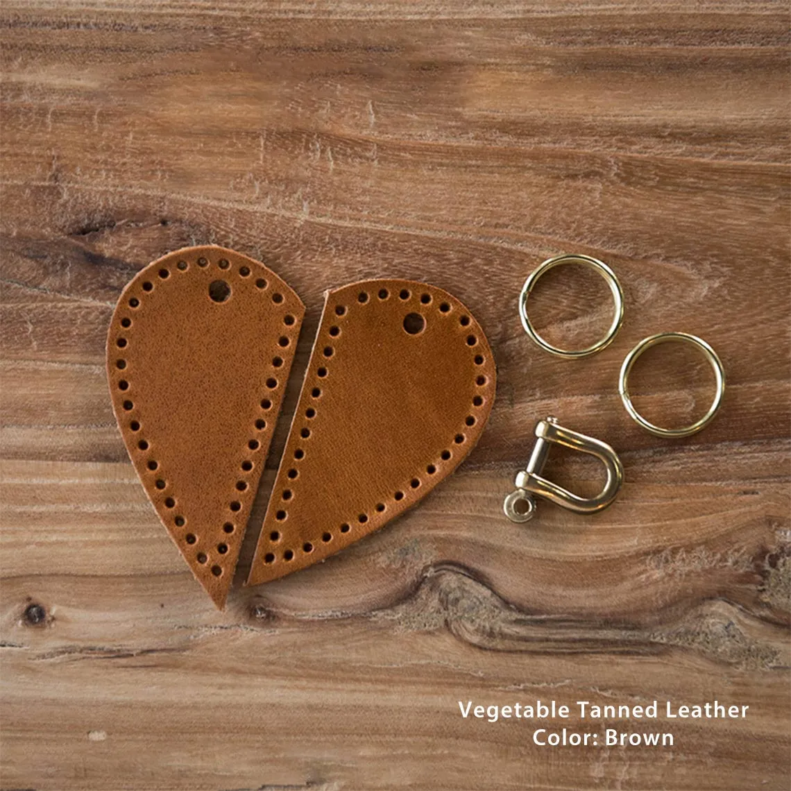 Leather Couple Loving Heart Keychain DIY Kits