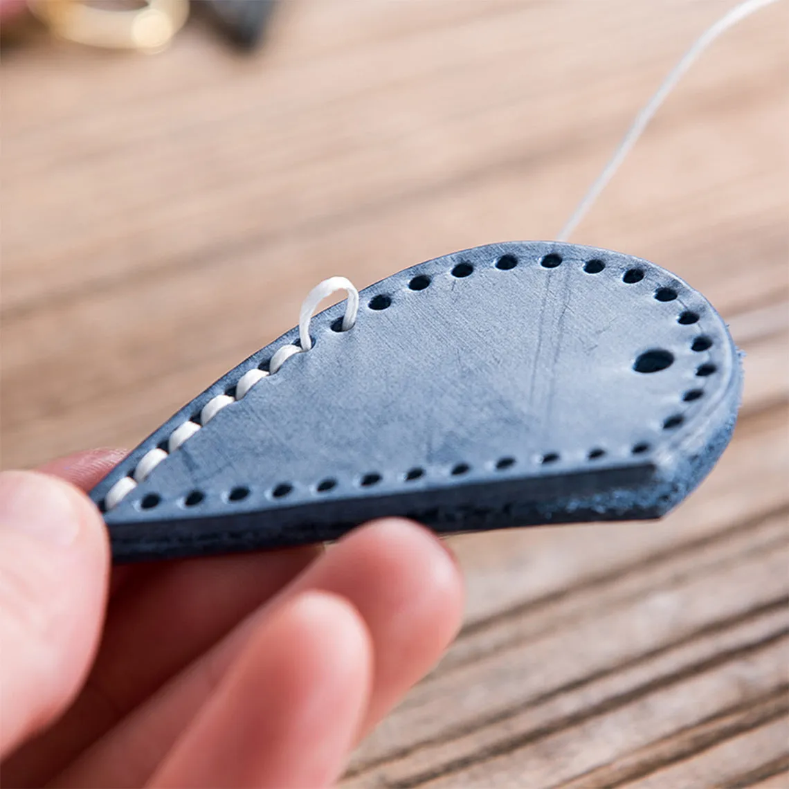 Leather Couple Loving Heart Keychain DIY Kits