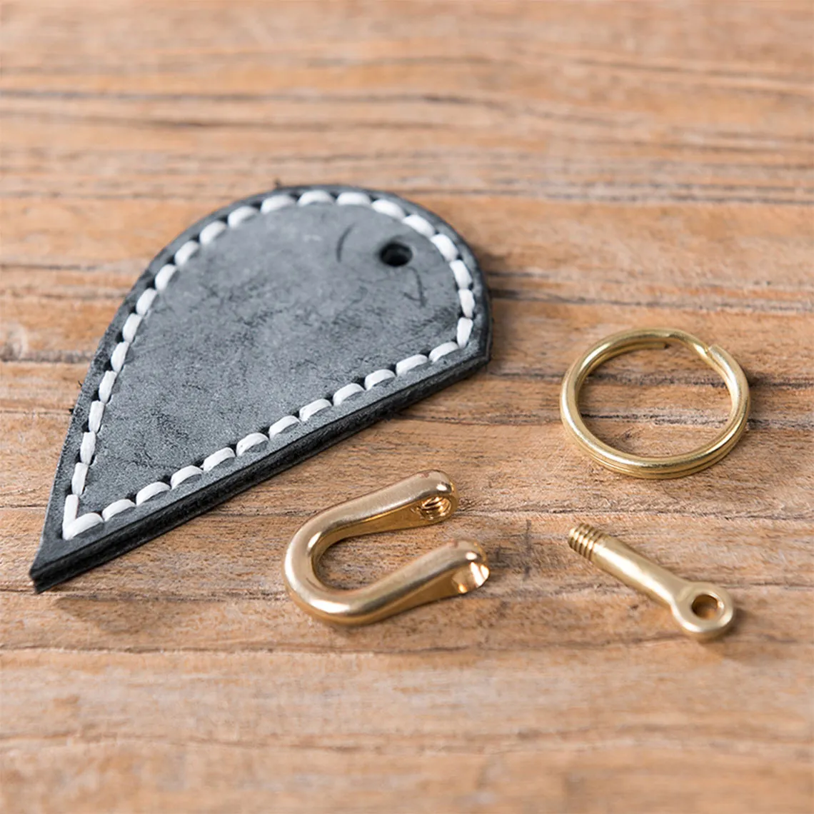 Leather Couple Loving Heart Keychain DIY Kits