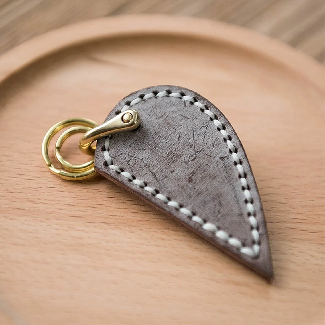 Leather Couple Loving Heart Keychain DIY Kits