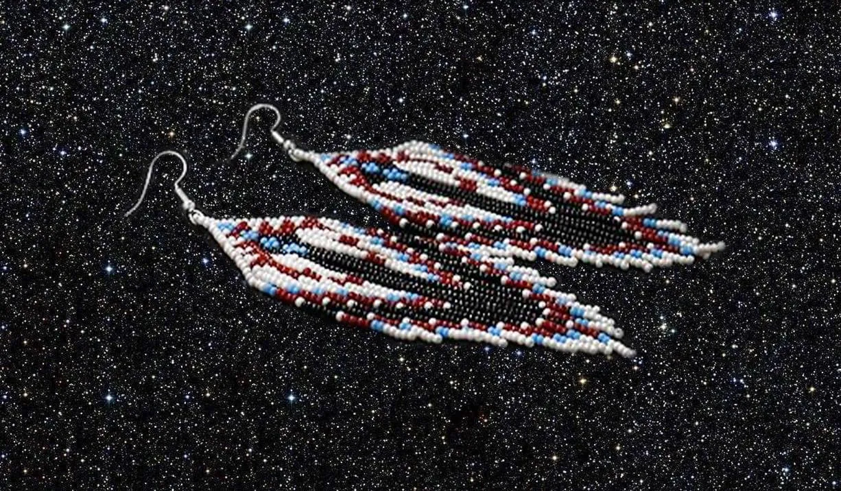 Long Beaded Dangle Earrings  Boho Native Handmade Seed Bead Tassel Bohemian Large Statement Drop Fringes for Women