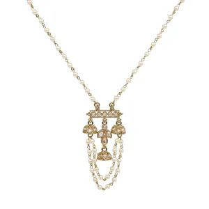 Noor Necklace in Pearl and Antique Gold