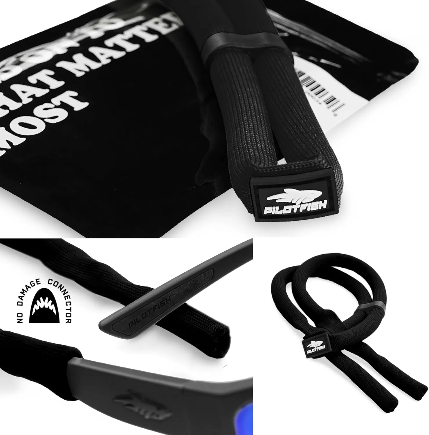 Pilotfish Floating Sunglasses Strap, Adjustable, Waterproof, High Visibility, Neoprene Holder for Men & Women