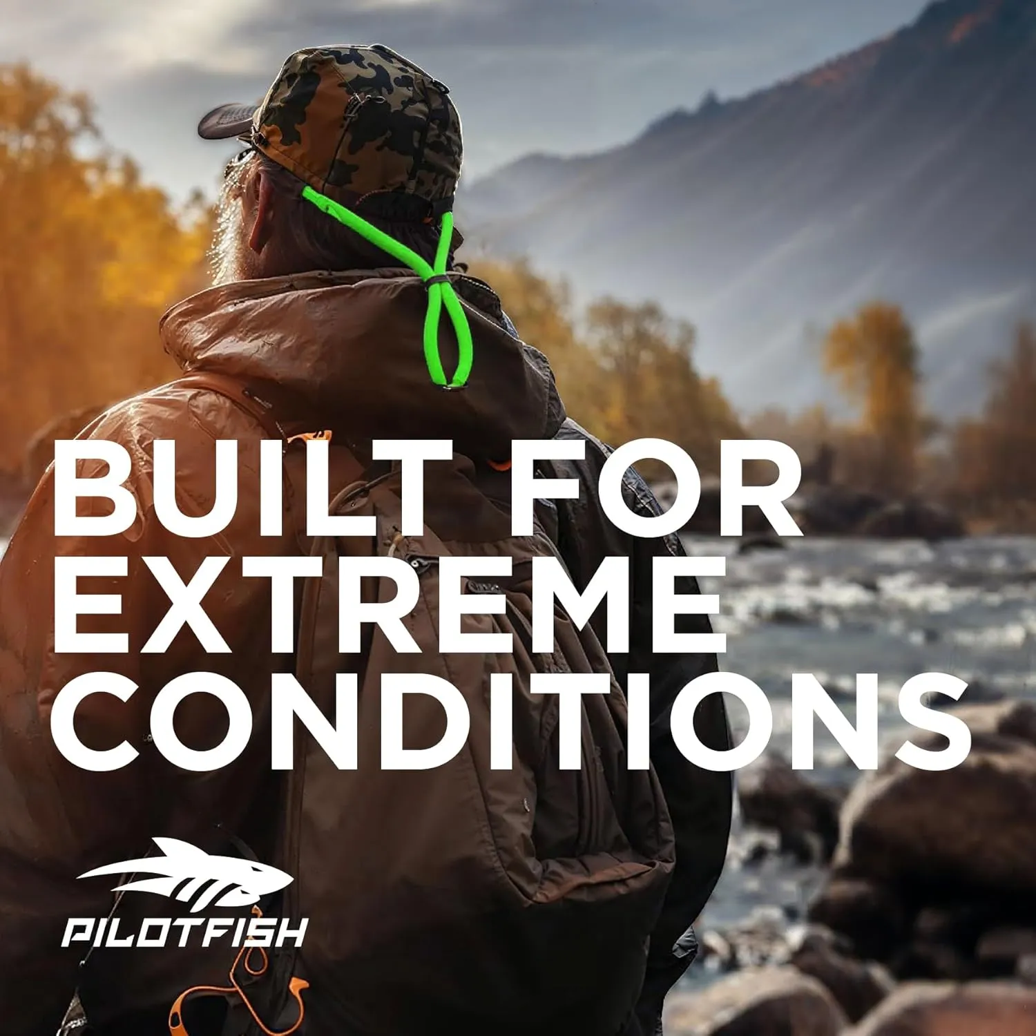 Pilotfish Floating Sunglasses Strap, Adjustable, Waterproof, High Visibility, Neoprene Holder for Men & Women