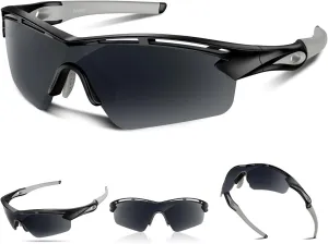 Polarized Sports Sunglasses for Men Women Youth Baseball Cycling Running Driving Fishing Tennis Golf Motor TAC UV400 TR90