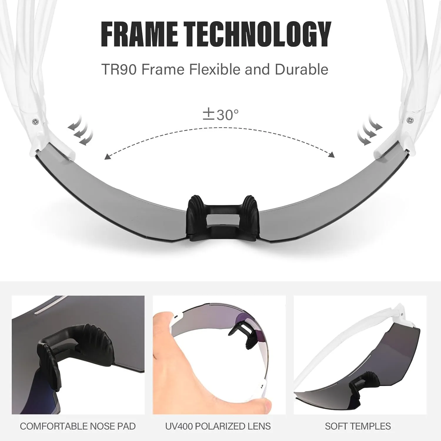 Polarized Sunglasses Women Men Sports Cycling Glasses Sports Eyewear Googles for Running Driving Baseball