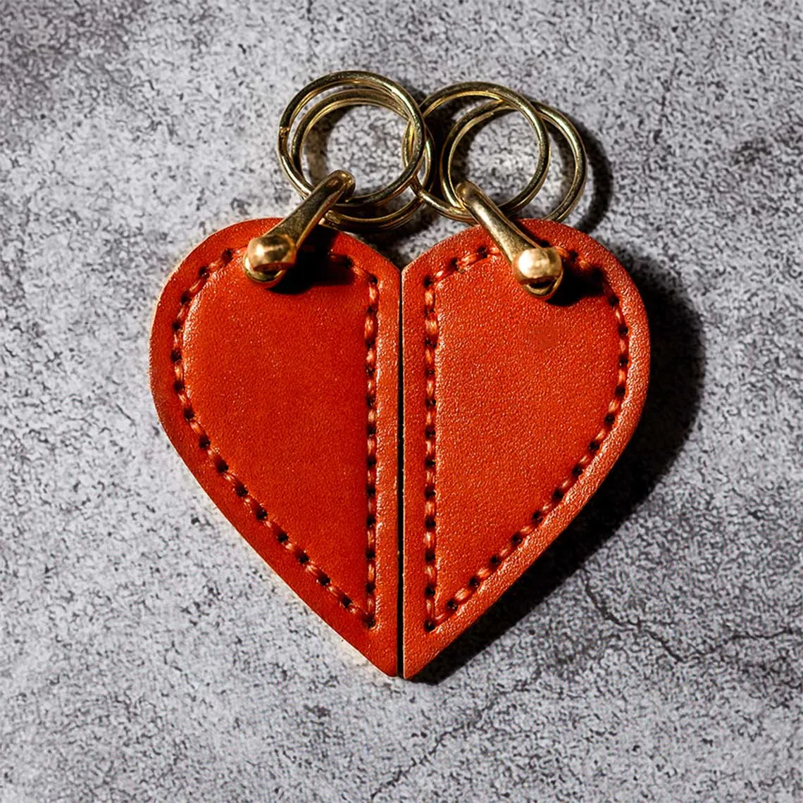 POPSEWING® Vegetable Tanned Leather Valentine Heart Keychain DIY Kits
