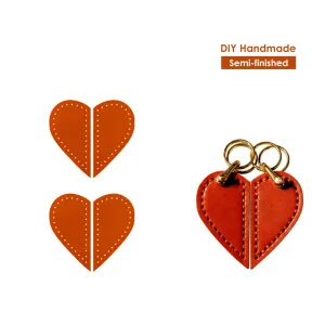 POPSEWING® Vegetable Tanned Leather Valentine Heart Keychain DIY Kits
