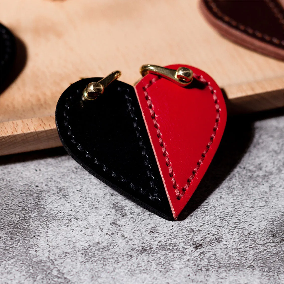 POPSEWING® Vegetable Tanned Leather Valentine Heart Keychain DIY Kits