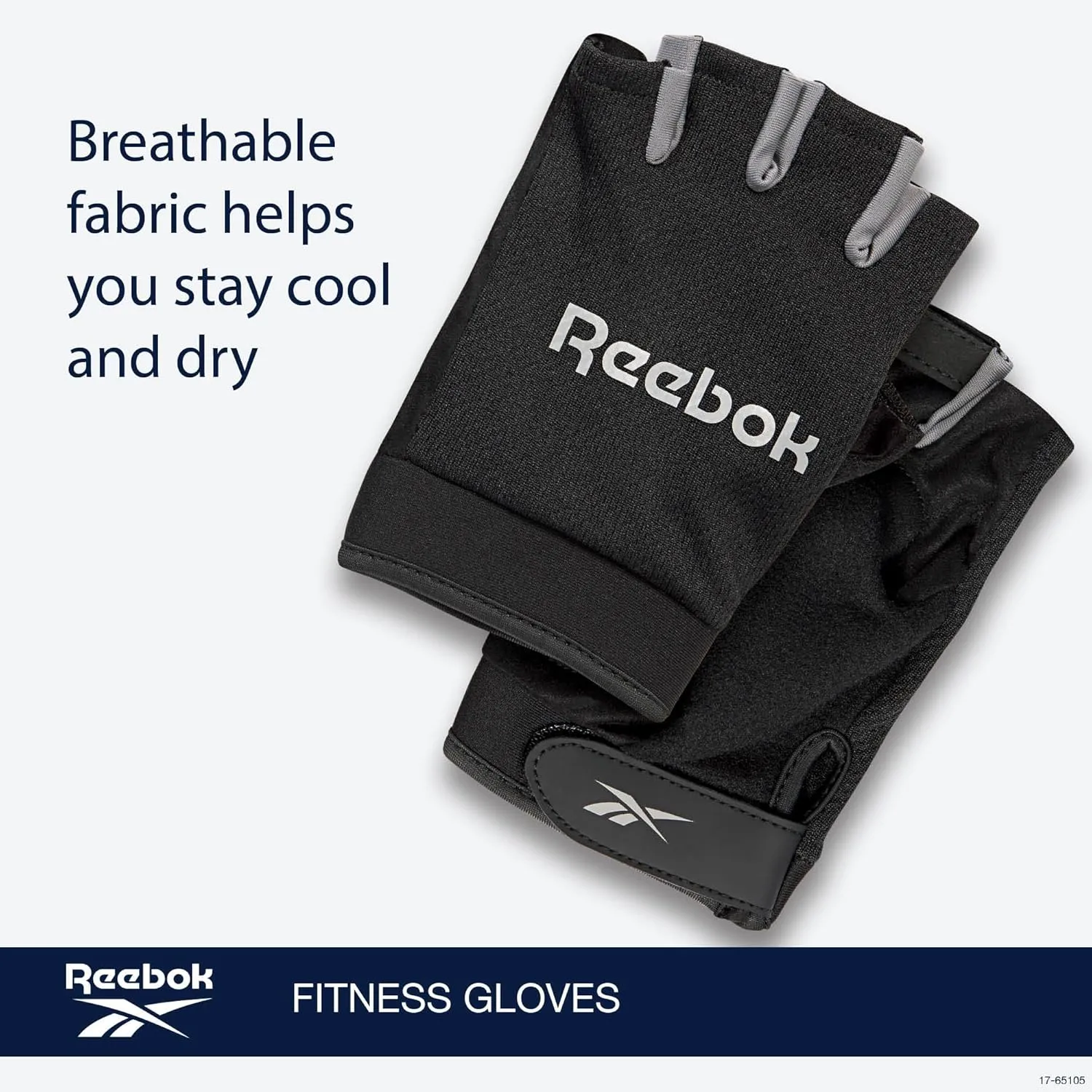 Reebok Classic Fingerless Gloves Lightweight Fitness & Weight Lifting Gloves for Training