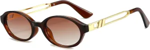 Retro Oval Sunglasses for Women Men Trendy Narrow Round Sun Glasses Y2K Designer Vintage Shades