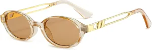 Retro Oval Sunglasses for Women Men Trendy Narrow Round Sun Glasses Y2K Designer Vintage Shades
