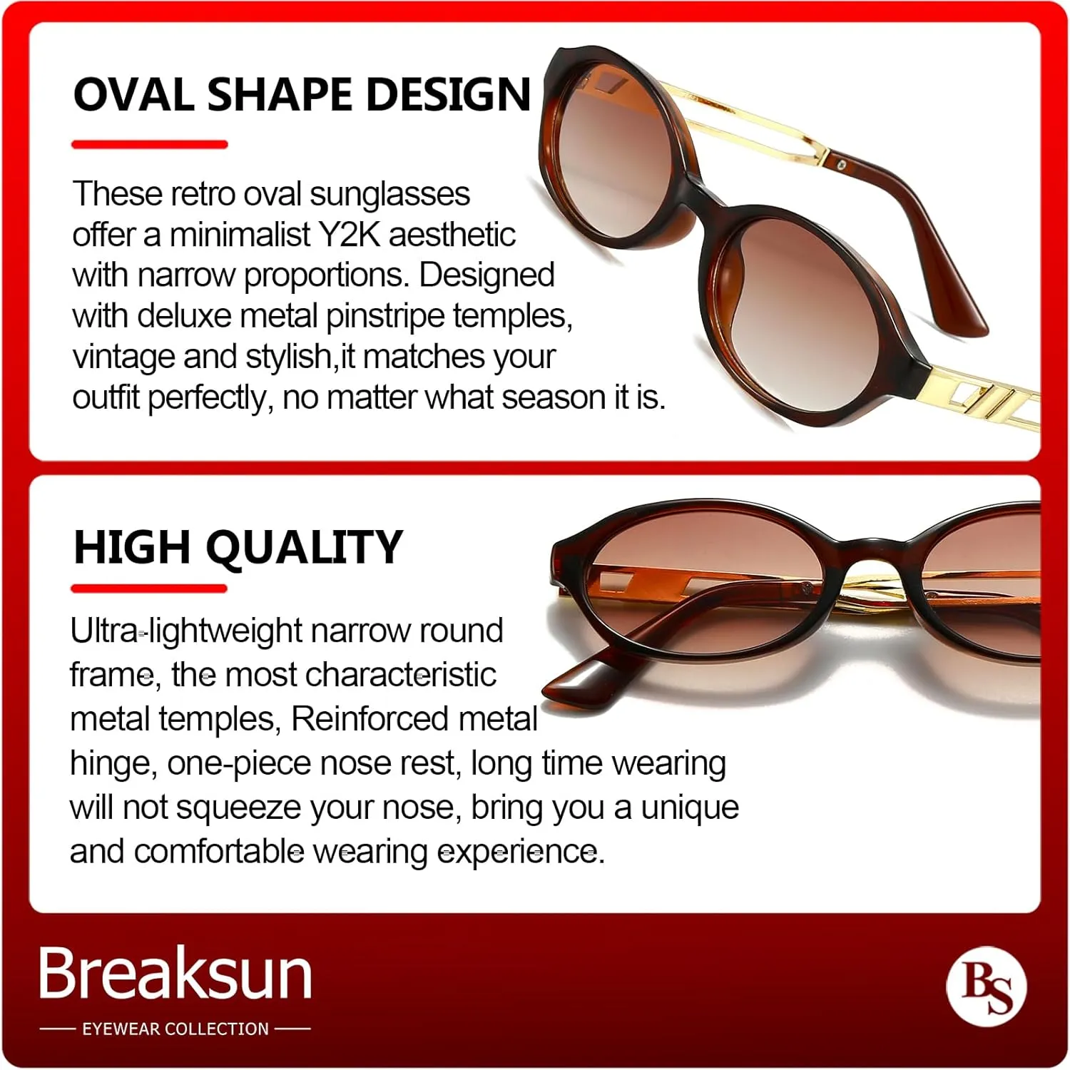 Retro Oval Sunglasses for Women Men Trendy Narrow Round Sun Glasses Y2K Designer Vintage Shades