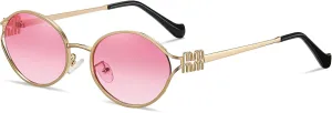 Retro Oval Sunglasses for Women Men UV400 Protection Stylish Vintage Shades Trendy Fashion Metal Frames Sun Glasses