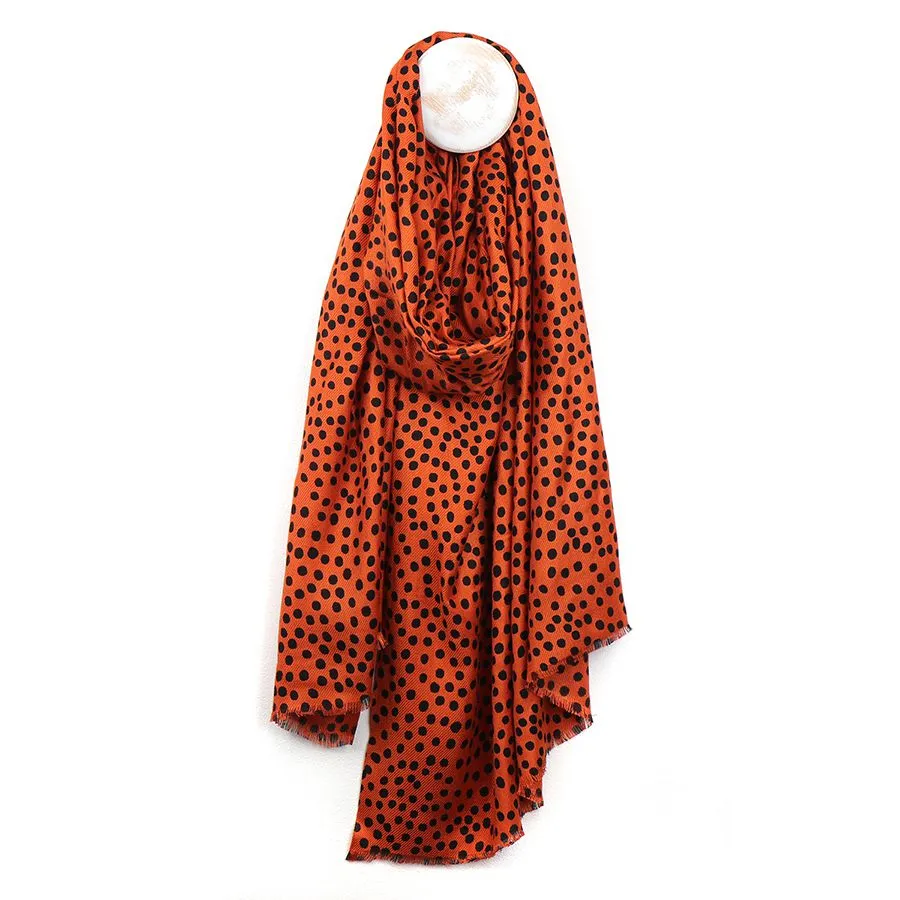 Sienna & Black Polka Dot Scarf
