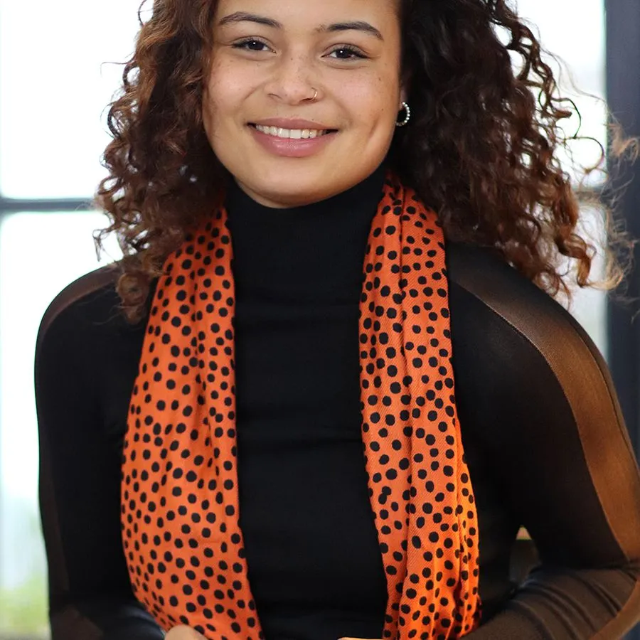Sienna & Black Polka Dot Scarf