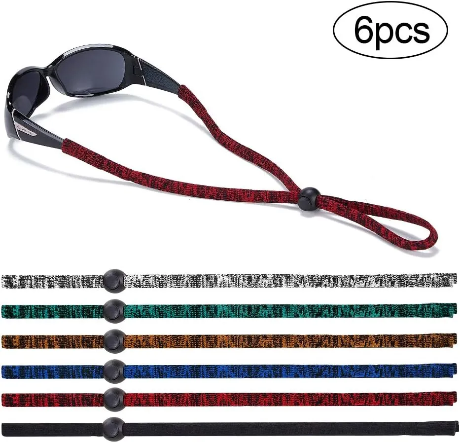 Sports Glasses Strap Adjustable Sunglasses Cord Retainer Safety Eyeglass Lanyard, Pack of 6