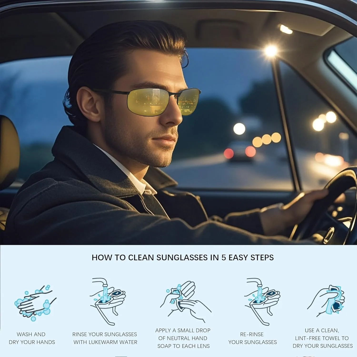 Wide Metal Frame Polarized Sunglasses Rectangle UV400  Protection Skinny Retro Sunnies for Men Women