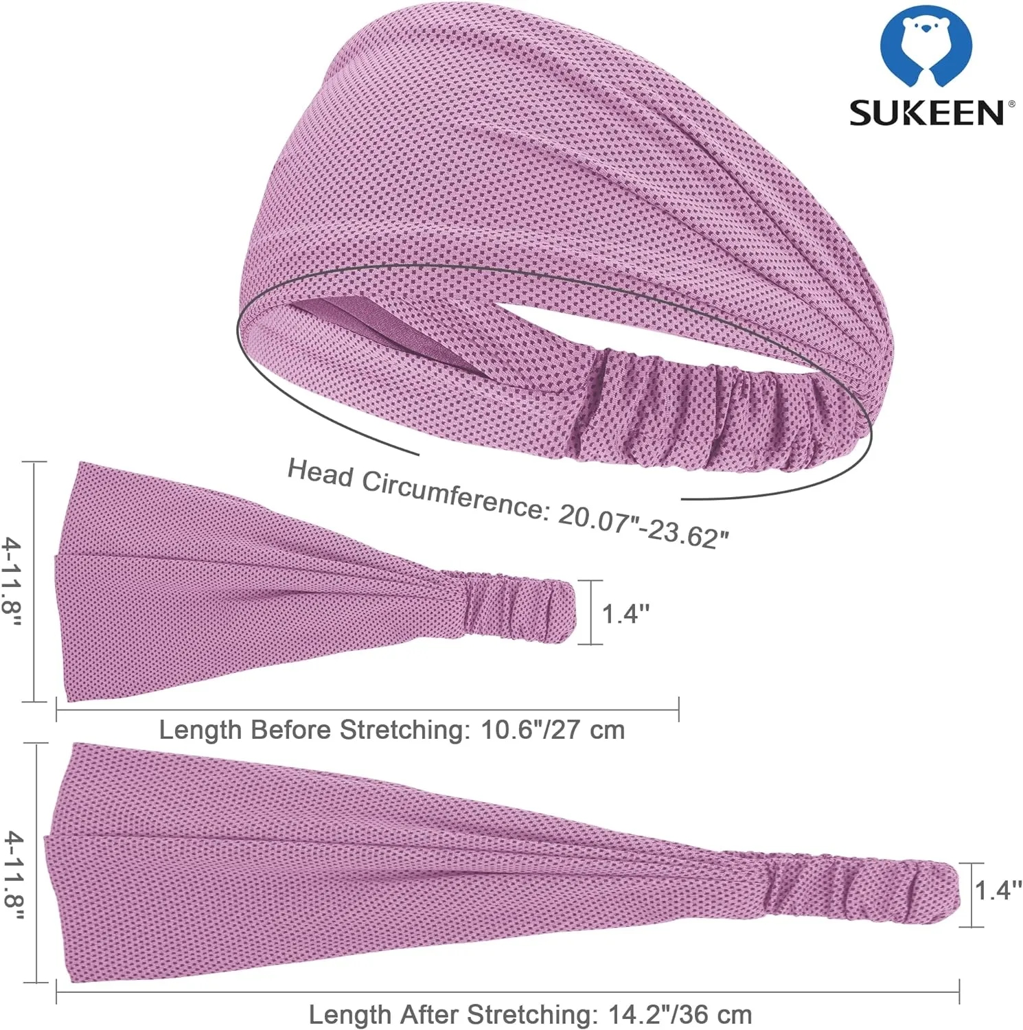 Wide Stretchy Non-Slip Cooling Workout Headbands